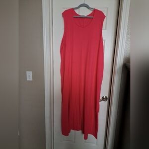 Woman Within Sleeveless Pink Maxi Dress